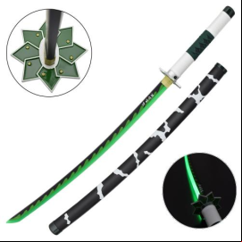 Katana Ornementale avec LED- Inspiré de Shinazugawa Genya (Demon Slayer) 
