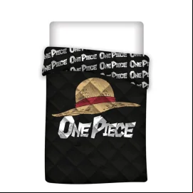 ONE PIECE - Couverture en Quilt 140x200cm - Chapeau de Paille 