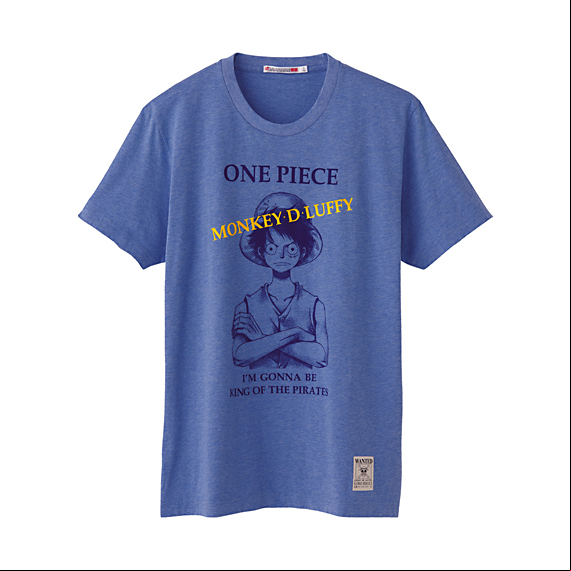Manga - Manhwa - One Piece - T-shirt I'm Gonna Be King Of The Pirates Bleu - Uniqlo